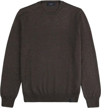 Fay Maglione girocollo in lana - Marrone