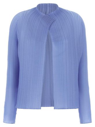 Issey Miyake Light Blue Wooly Pleats-66 cardigan