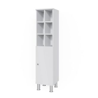 Vicco Armario De Ba&ntilde;o Mediano Fynn, Blanco, 30 X 130.6 Cm Puerta Grande