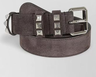 Valentino Garavani suede belt studded buckle three loops