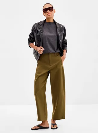 Contemporaine Womens Cotton-lyocell chino pant Fit: Barrel leg, high rise