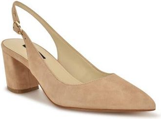 Nine West Kamsee Slingback Pointed Toe Pump in Light Natural at Nordstrom, Size 7.5