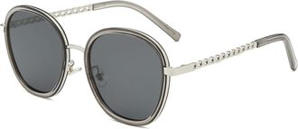 Generic For Womens Vintage Round Large Frame Sunglasses, Internet Celebrity Live Streaming Glasses (Color : E, Size : Medium)