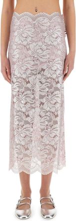 Paco Rabanne Long Lace Skirt-Donna