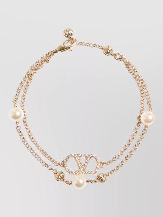 Valentino Garavani vlogo signature bracelet chain crystals pearls