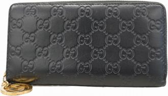 Gucci Black Leather Long Wallet (Bi-Fold) (Pre-Owned)