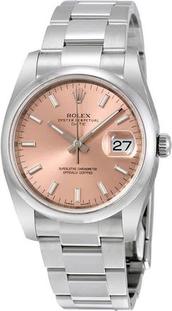 Rolex Oyster Perpetual Date 34 Pink Dial Stainless Steel Bracelet Automatic Unisex Watch 115200PSO