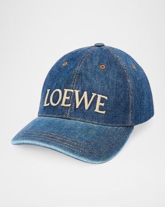 Loewe x Paula & apos;s Ibiza Men & apos;s Denim Logo Baseball Cap