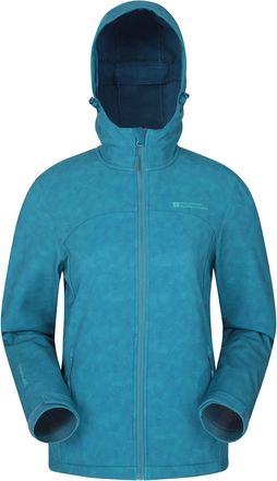 Mountain Warehouse Exodus Womens Softshell Jacket - Breathable, Adjustable, Water & Wind Resistant Ladies Coat - For Autumn, Winter, Walking, Everyday wear Teal Womens S