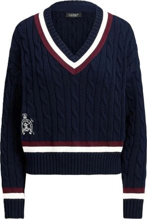 Ralph Lauren Tedurph Long Sleeve Pullover - female - Ralph Lauren - V-neck Knitwear - Blue - XS - Knitwear