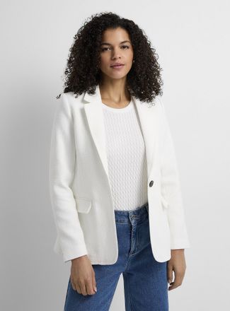 Contemporaine Womens Textured single-button Blazer Jacket