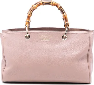Gucci Pre-owned Gucci Medium Calfskin Bamboo Shopper Satchel 323660 520981