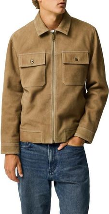 Rodd & Gunn Waitomo Caves Sueded Leather Jacket in Taupe at Nordstrom, Size X-Large