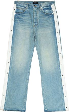 Purple stud-embellished straight-leg jeans - men - Cotton/Lycra - 29 - Blue