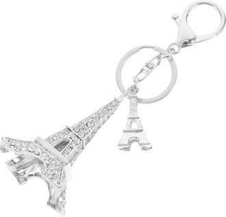 Aboofan Elegant Eiffel Tower Keychain Zinc Alloy Decorative Keyring Rhinestone Backpack Charm for Valentines Day Birthday