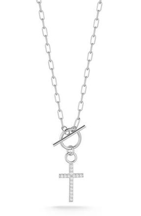 Sphera Milano Cubic Zirconia Cross Toggle Pendant Necklace in Silver at Nordstrom Rack