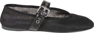 Miu Miu Mesh Ballerinas - Dames - Ballerinas - Zwart - 37 1/2 EU - Leer - Schoenen