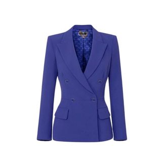 Elisabetta Franchi Dames, Jassen, Blauw, Maat: XL Leer