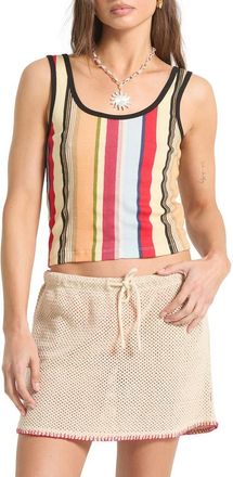 Brixton Ringer Organic Cotton Tank in Peach Cobbler Multi Stripe at Nordstrom, Size Large