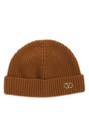 Valentino Cashmere Beanie in Camel at Nordstrom