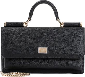 Dolce & Gabbana Dauphine Telefoon Tas in Zwart - Dames - Handtassen - Zwart - ONE Size - Leer - Tassen