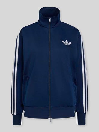 adidas Originals Relaxed Fit Sweatjacke mit Logo-Stitching in Dunkelblau, Gr&ouml;&szlig;e XS