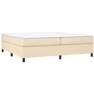 vidaXL Cama Box Spring Con Colch&oacute;n Tela Color Crema 200x200 Cm Vidaxl