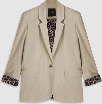 Jeanne Vouland Blazer Kenzo Sergé Beige Doublure Léopard