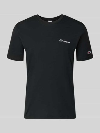 Champion T-Shirt mit Label-Stitchings und Rundhalsausschnitt in Black, Gr&ouml;&szlig;e XXL