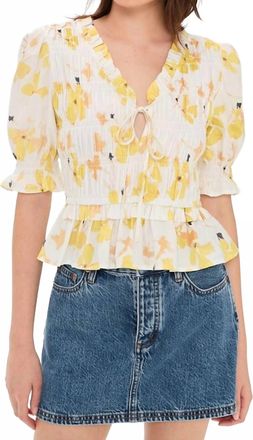 Rails Fontaine Floral Top In Tossed Daffodils