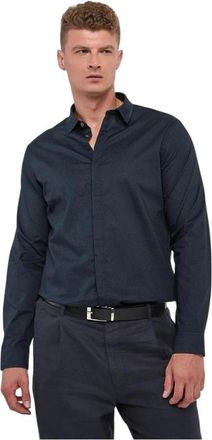 A|X Armani Exchange Casual Shirts, male, Blue, S, Slim fit micro-pattern shirt
