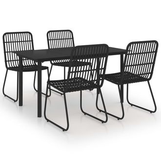 vidaXL Set Da Pranzo Da Giardino 5 Pz In Polyrattan E Vetro Vidaxl