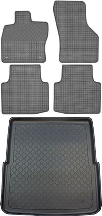 OEM Skoda Superb Iii 3v Kombi (5 Puertas) Desde Septiembre De 2015. Juego De Alfombrillas De Goma Para Coche Y Maletero