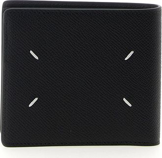 Maison Margiela Leather with Contrast Stitching Wallet - Black