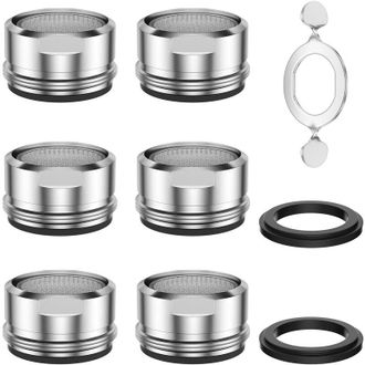 None Vinabo Aeratore Rubinetto 6pz, M24 Aeratore Rubinetto Bagno,Filtro per Rubinetto Cucina,Aereatore Rubinetti,Filtro Acqua Rubinetto in Acciaio Inox