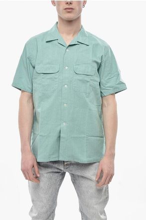 Beams Plus Cotton-Linen Short-Sleeve Shirt With Double Chest Pocket size Xl