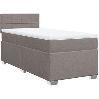 vidaXL Cama Box Spring Con Colch&oacute;n Tela Gris Taupe 90x200 Cm Vidaxl