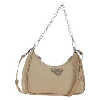 Prada Pre-owned Shoulder Bags, female, Beige, Size: ONE SIZE Pre-owned Vintage Shoulder Bag