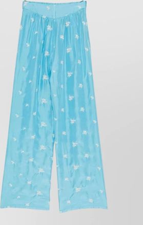 Forte_Forte silk trousers floral embroidery wide leg