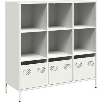 vidaXL Aparador De Acero Blanco 101,5x39x103,5 Cm Vidaxl