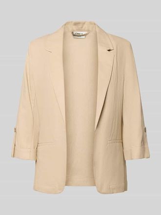 Only Relaxed Fit Blazer aus Viskose-Leinen-Mix Modell GOA in Sand, Gr&ouml;&szlig;e 34