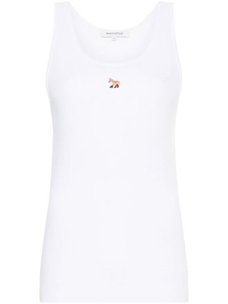 Maison Kitsun&eacute; Fox-motif ribbed tank top - White