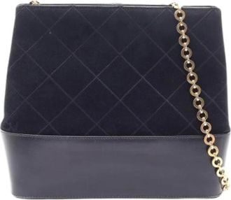 Ferragamo Pre-owned Suede Shoulder Bag - Dames - Vintage Schoudertas - Zwart - ONE Size - Leer - Vintage