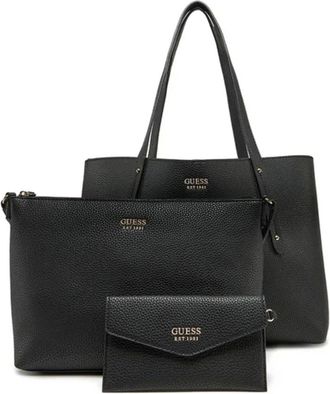 Guess Tassen, Dames, Zwart, ONE Size, 3-in-1 PU Leren Tas - Schouderstijl