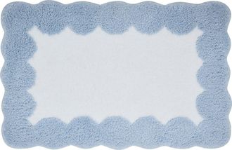 VCNY Home Scalloped Edge Tufted Bath Mat in Blue/White at Nordstrom Rack