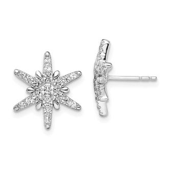 Diamond2Deal 14K White Gold 0.60 ct Lab Grown Diamond Star Stud Earrings VS Clarity, G-H Color