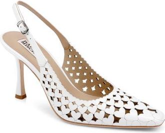 Badgley Mischka Onna Slingback Pump in White Patent at Nordstrom, Size 9.5