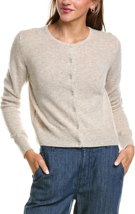 Fort&eacute; Cashmere Basic Cropped Button 100% Cashmere Cardigan