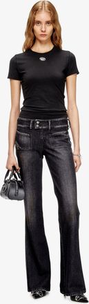 Diesel Womens T-Shirt T-Uncutieslong-Od Black Cotton T-Shirts & Jerseys