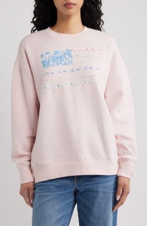 LoveShackFancy Palo Patch Sweatshirt in Wistful Pink at Nordstrom, Size X-Small/small